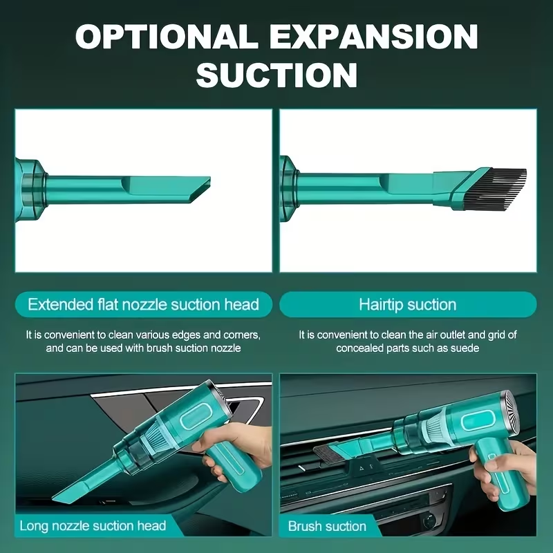 Optional expansion suction heads - flat nozzle, hairtip, long nozzle, brush
