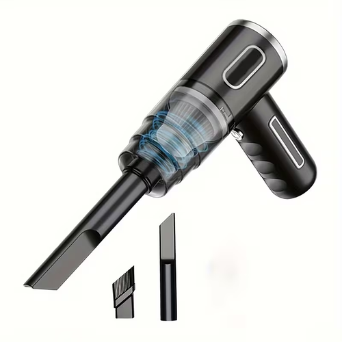 120W Portable Car Vacuum Cleaner black with attachments