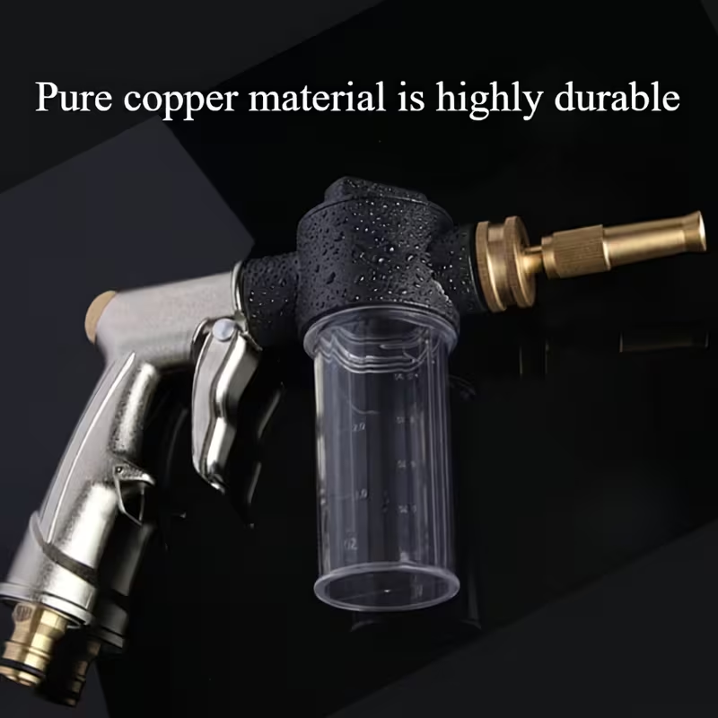 Close-up of pure copper nozzle on washing gun