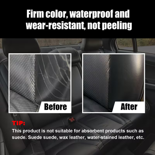 Before and after leather seat repair - firm colour, waterproof and wear-resistant