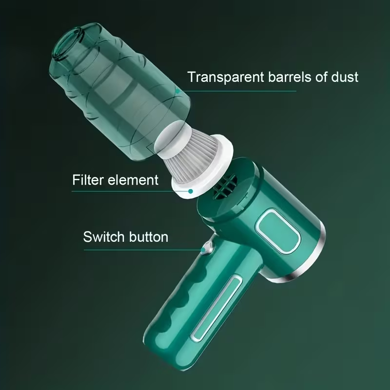 Transparent dust barrel, filter element and switch button
